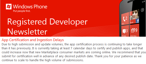 High app submission rate to Windows Phone Marketplace causing delays in ...