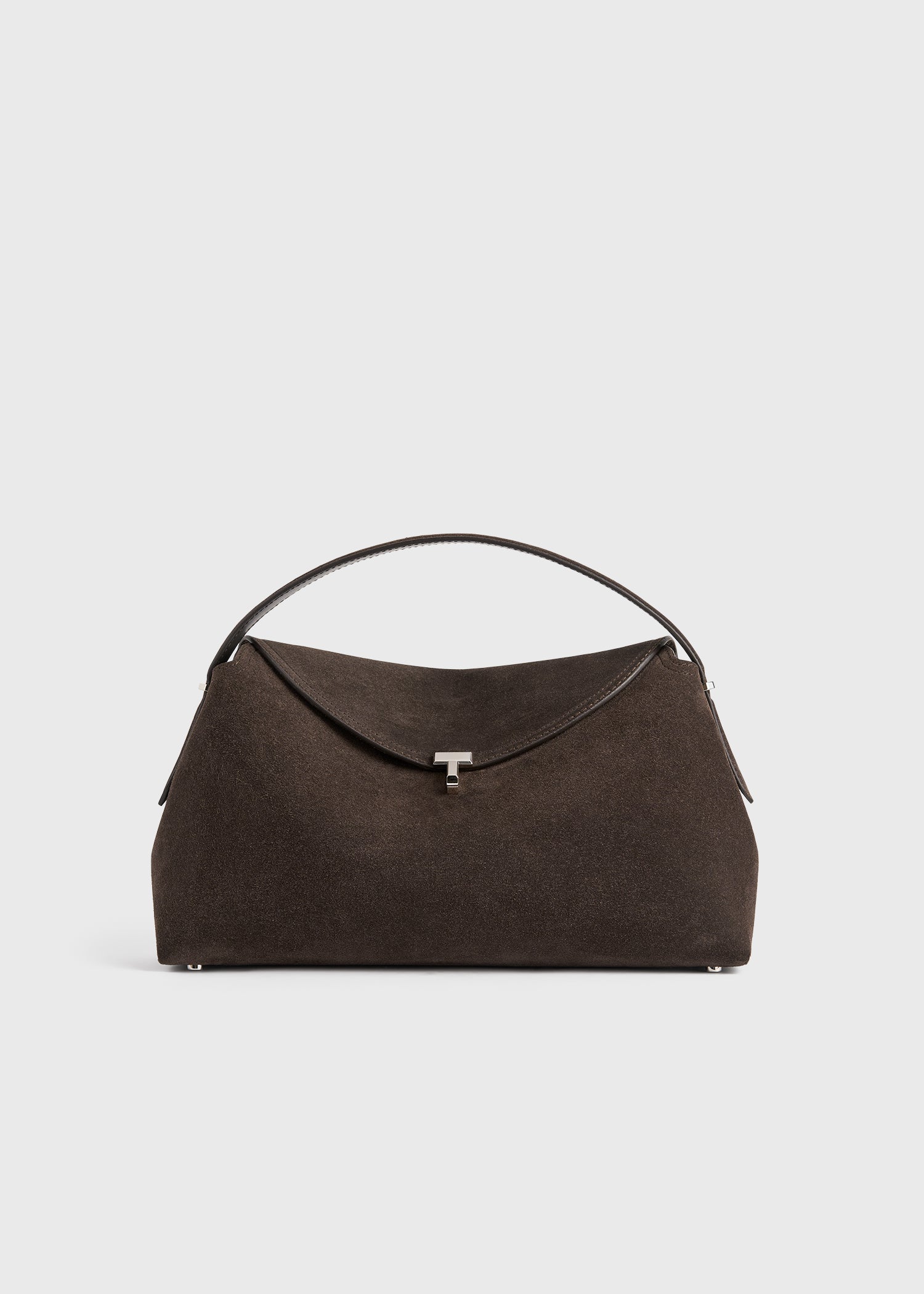 T-Lock Suede Top Handle Brown