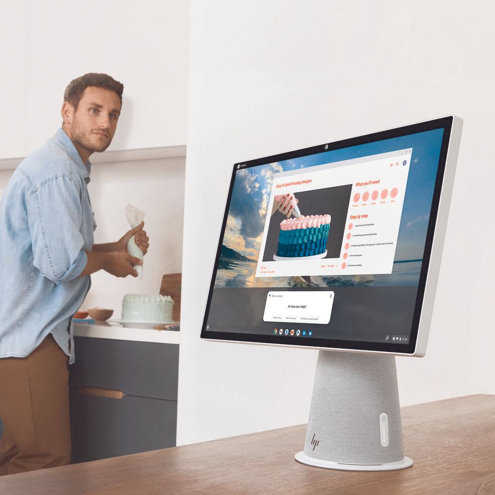 HP Chromebook X2 11 and HP Chromebase AIO Product Shots in a Lifestyle Setting