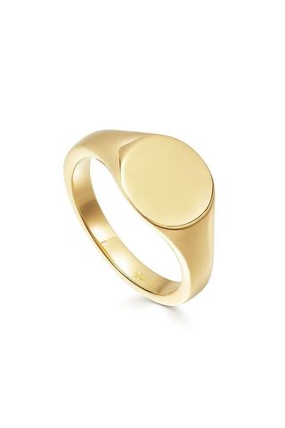 gold round signet ring