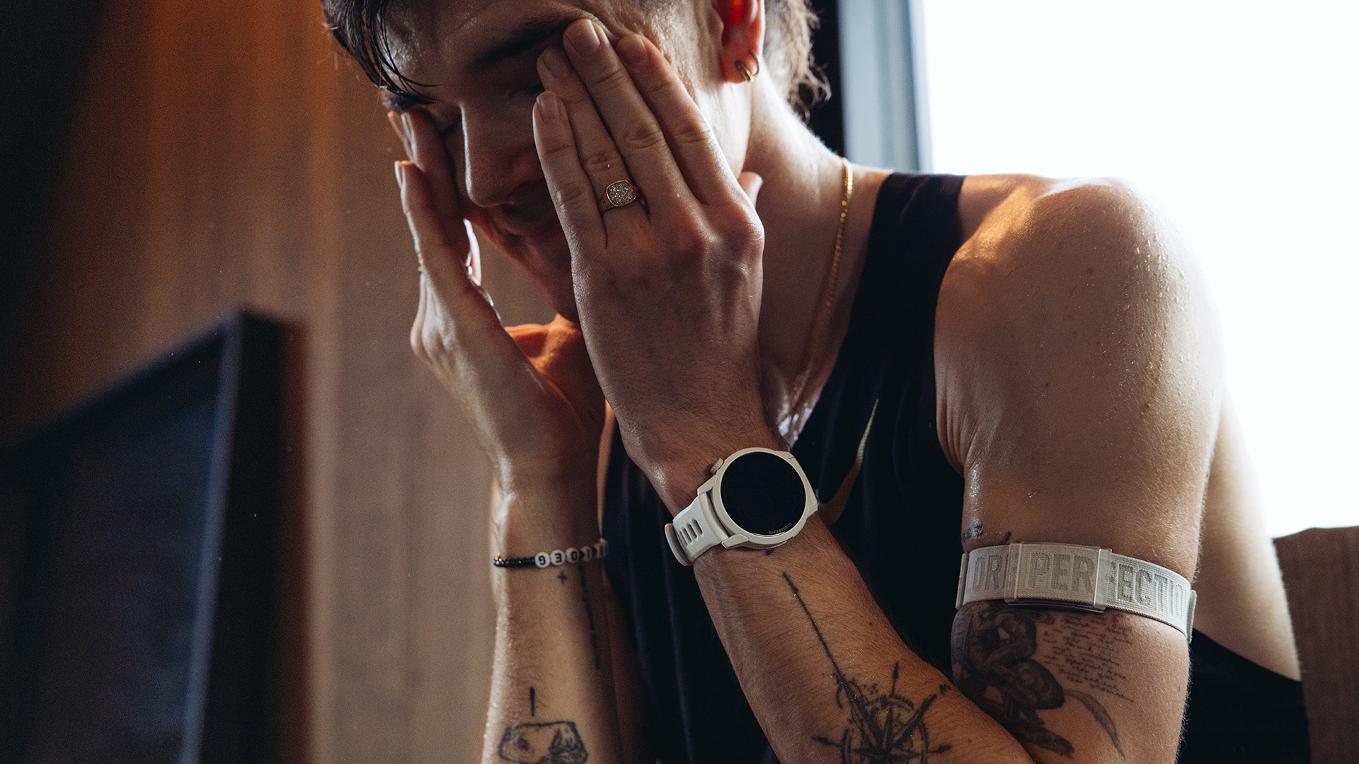 Coros athlete Jakob Ingebrigtsen during a strength training session