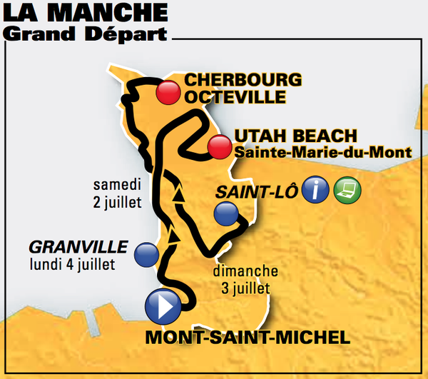 The stages of the 2016 Tour de France Grand Depart