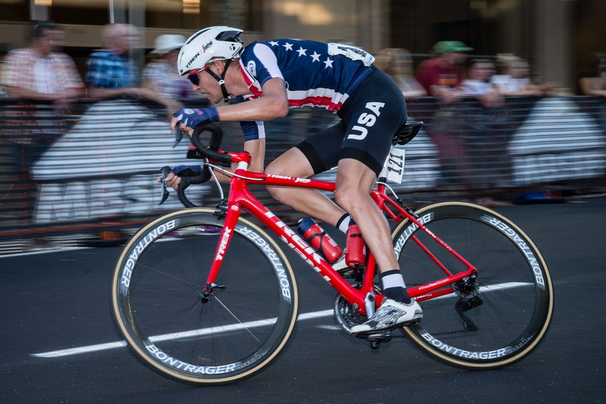 Peter Stetina (USA) tries his hand at crit racing after winning yesterdays long road stage.