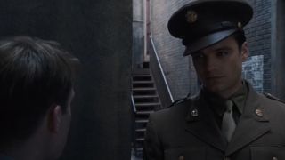 Sebastian Stan rescuing a pre-Super Soldier Chris Evans in Captain America: The First Avenger