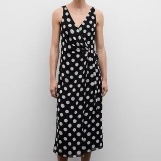 Mango Polka Dot Wrap Dress