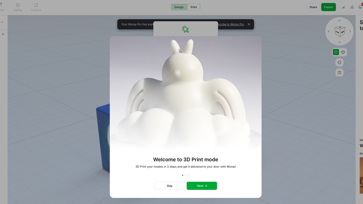 Womp announces 3D print service