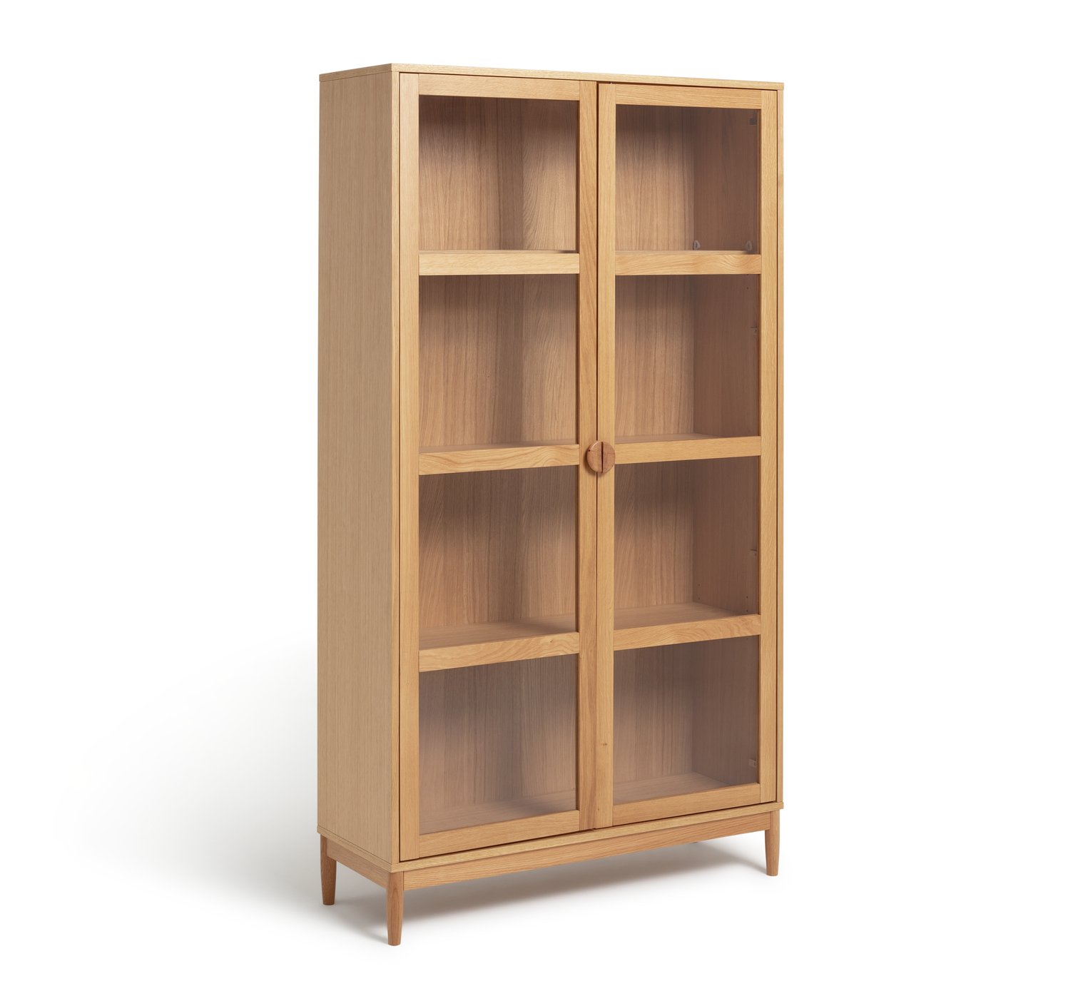 Habitat Cornelia 2 Door Glass Tall Display Cabinet - Natural