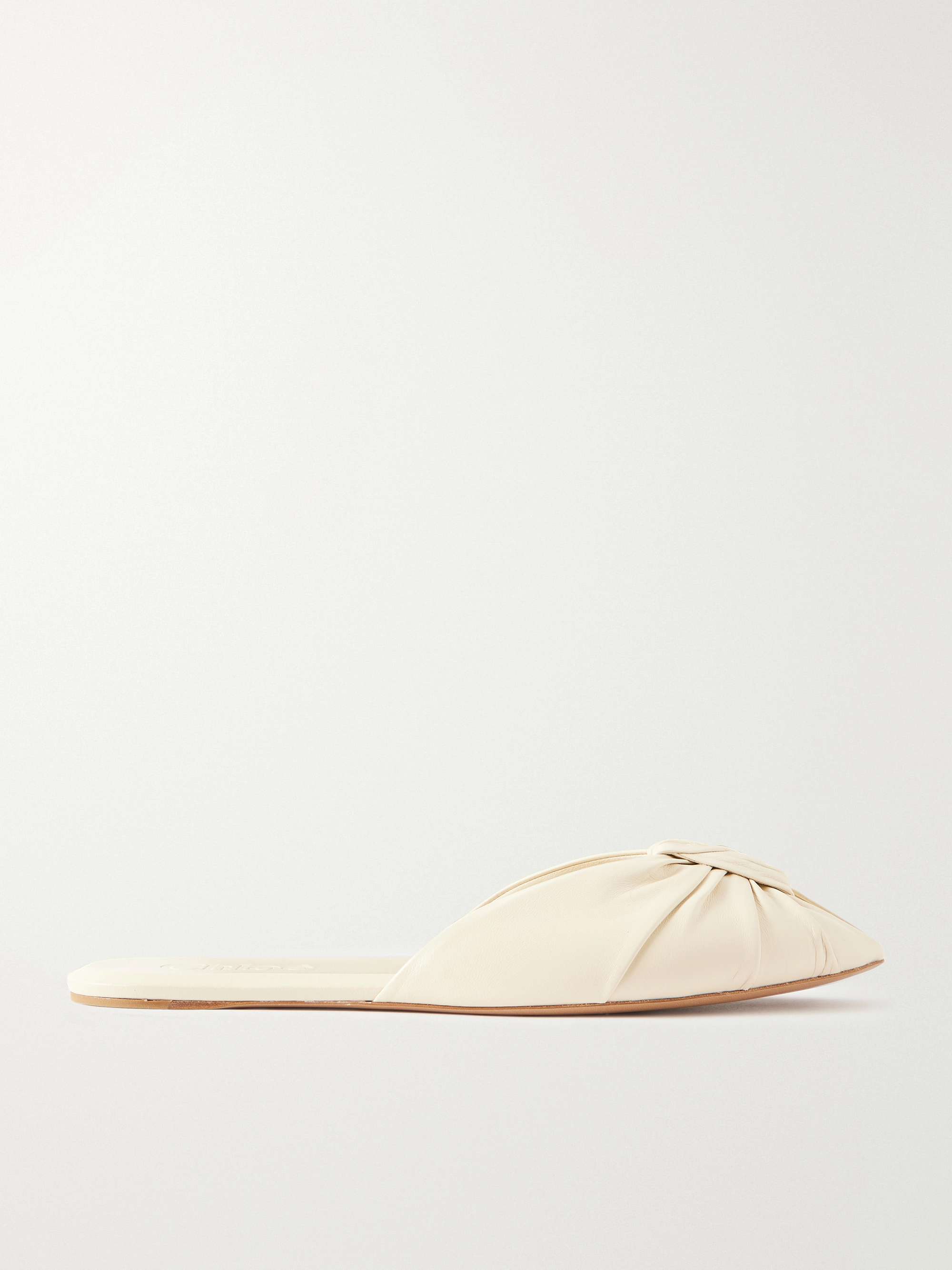 Suzie Ruched Leather Slides