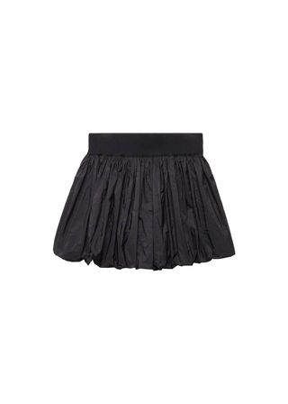 Black Mini-Skirt With Ruffed Hem