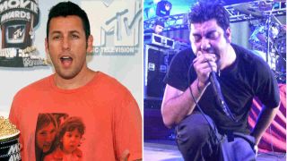 Adam Sandler at the 2008 MTV Awards and Deftones singer Chino Moreno performing onstage in the early 2000s