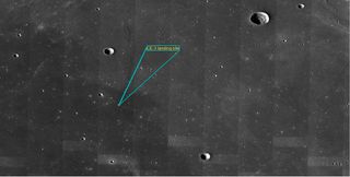 This graphic shows the Bay of Rainbows landing site for China's Chang'e 3 lunar lander and Yutu moon rover in the moon's northern hemisphere on Dec. 14, 2013.