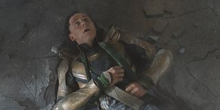 Loki on the ground in The Avengers