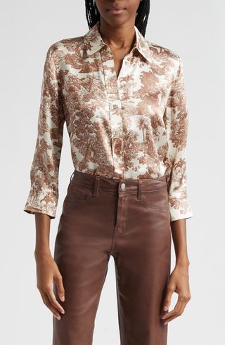 Dani Toile Silk Button-Up Shirt