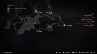 Map location of Usher to the Underworld hunt board target in Final Fantasy 16