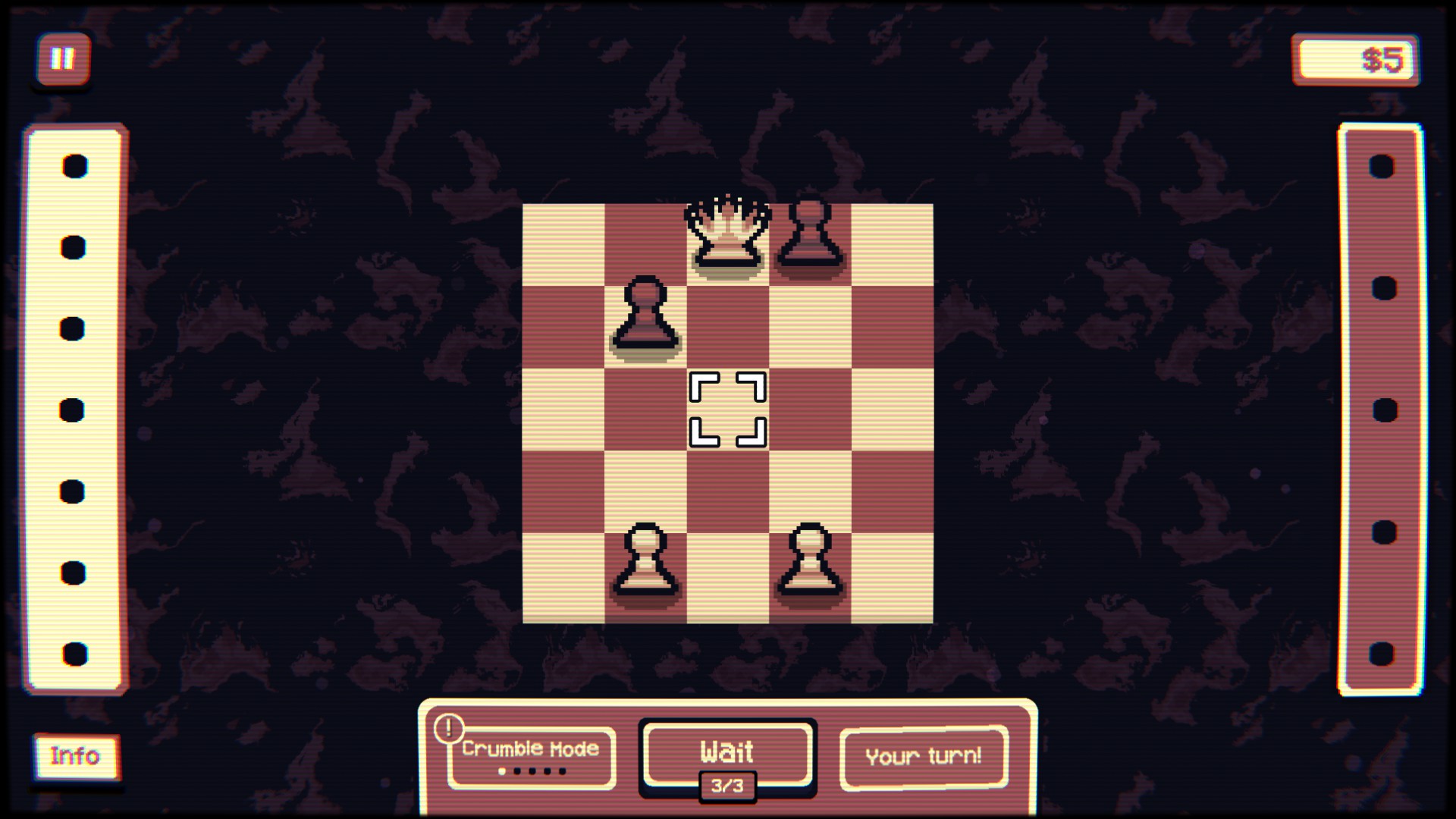 Chess pieces on a board in Gambonanza.