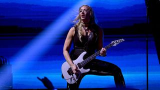 Nita Strauss performs onstage with Demi Lovato at the iHeartRadio Z100’s Jingle Ball 2022 Presented by Capital One at Madison Square Garden on December 9, 2022 in New York, New York.