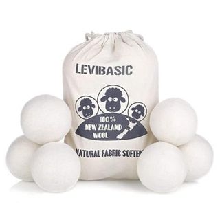 Levibasic 100% New Zealand Wool Dryer Balls, 6 Pack