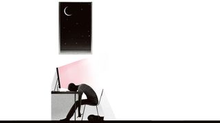 Daniel Stolle illustration man asleep at desk