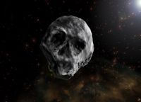 The Halloween Asteroid 2015 TB145, shown here in an artist’s illustration, is expected to whiz by Earth a little later than usual, swinging by on Nov. 11, 2018.