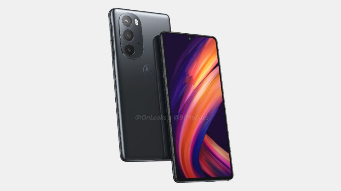 An unofficial render showing the Motorola Edge 30 Ultra from the front and back