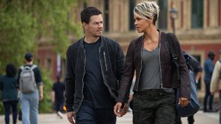 (L-R) Mark Wahlberg as Mike and Halle Berry as Roxanne in "The Union" streaming on Netflix this summer