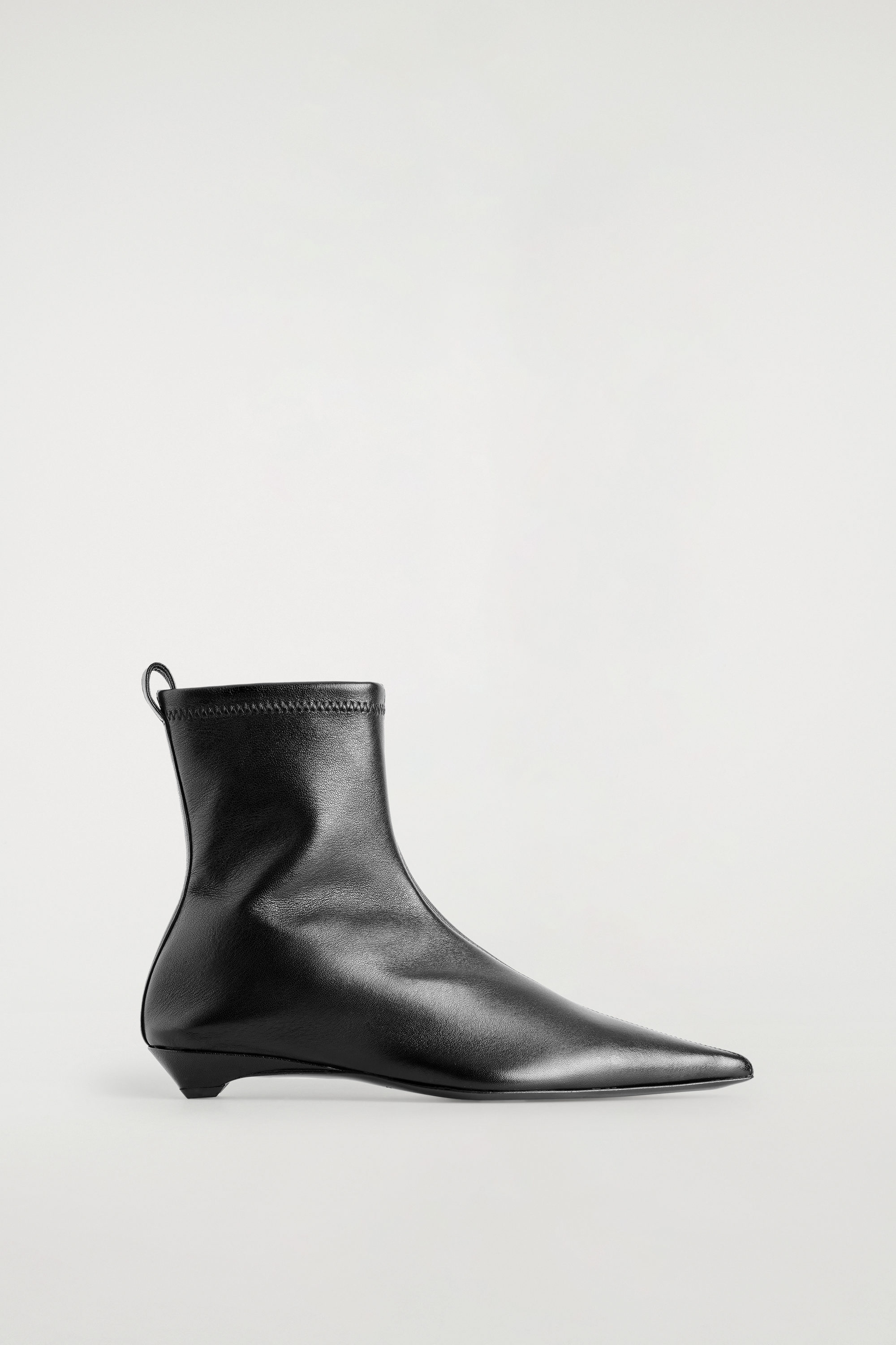 Pointed Leather Sock Boots