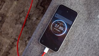 Charging a OnePlus 15 with the included Super VOOC ultrafast charger