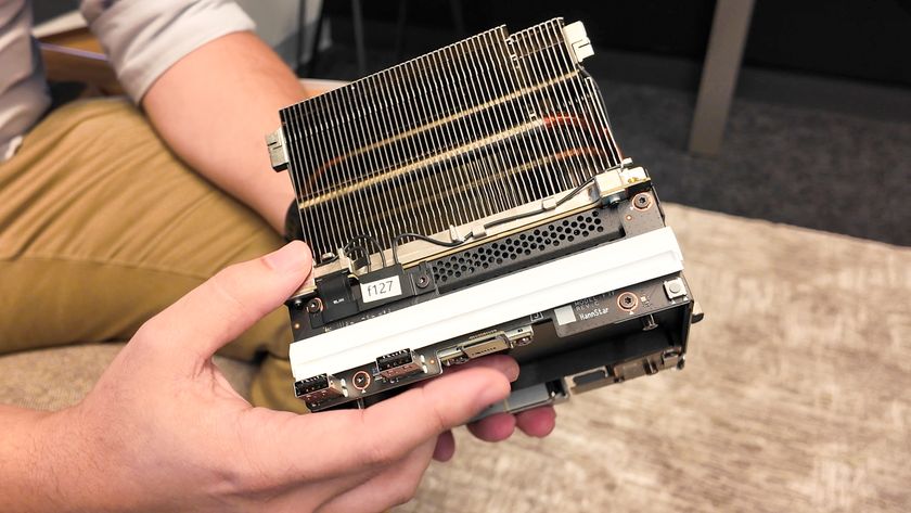 Valve&#039;s new Steam Machine during a visit to Valve HQ in Bellevue, Washington. The Steam Machine is a compact living room gaming PC.