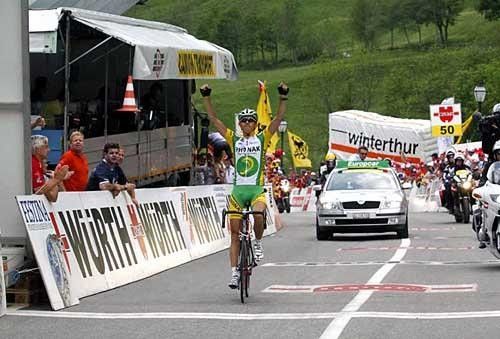 Steve Morabito (Phonak) comes home a comfortable winner after a day-long breakaway.
