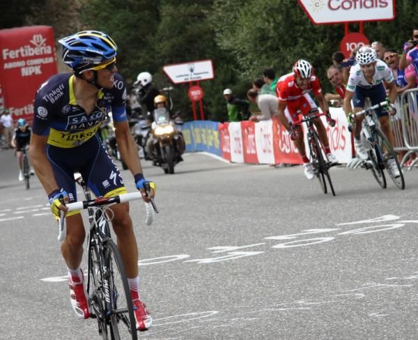 Alberto Contador had a large lead in the final 100m but died before the line