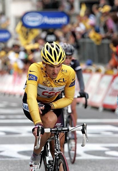 Cancellara nursed his arm as he crossed the line after crashing