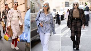 composite of three paris street style trends - check