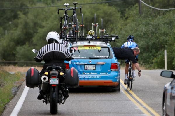 Christian Meier (UnitedHealthcare) gets some mechanical work done while up in the break