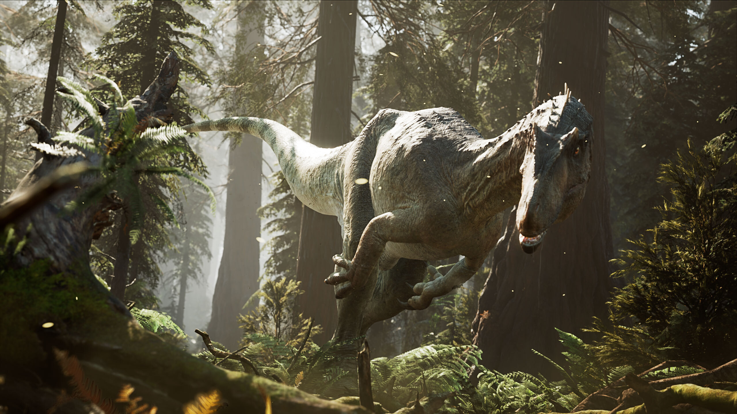A big dinosaur in the woods
