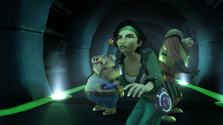 Beyond Good & Evil 20th Anniversary Edition review; characters in a tunnel