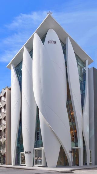 Dior Geneva by Christian de Portzamparc front facade side view of building