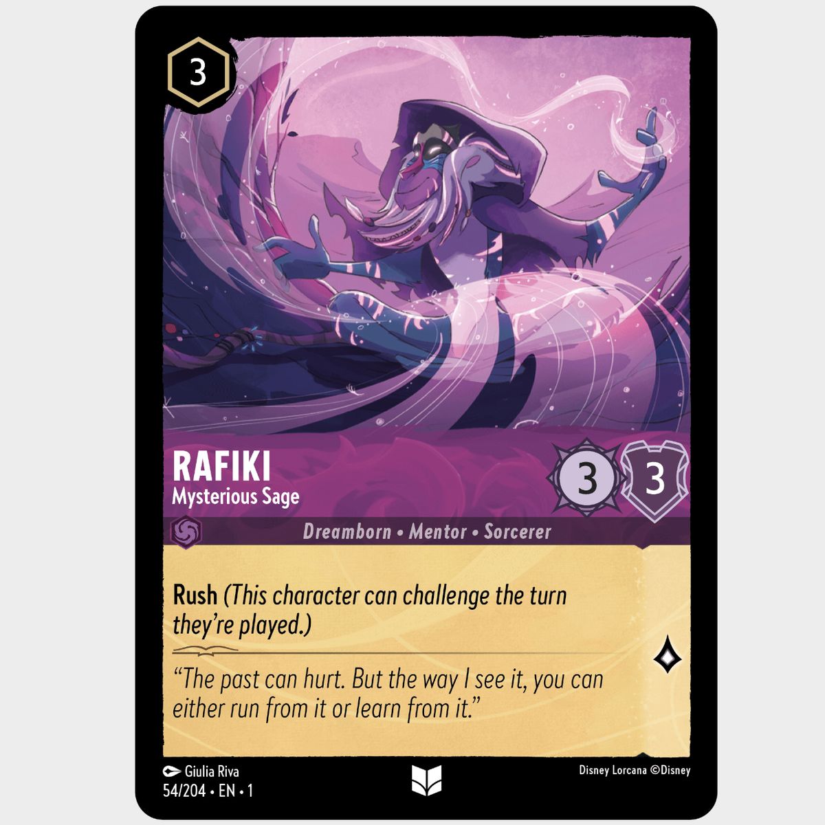 Disney Lorcana cards on a plain background