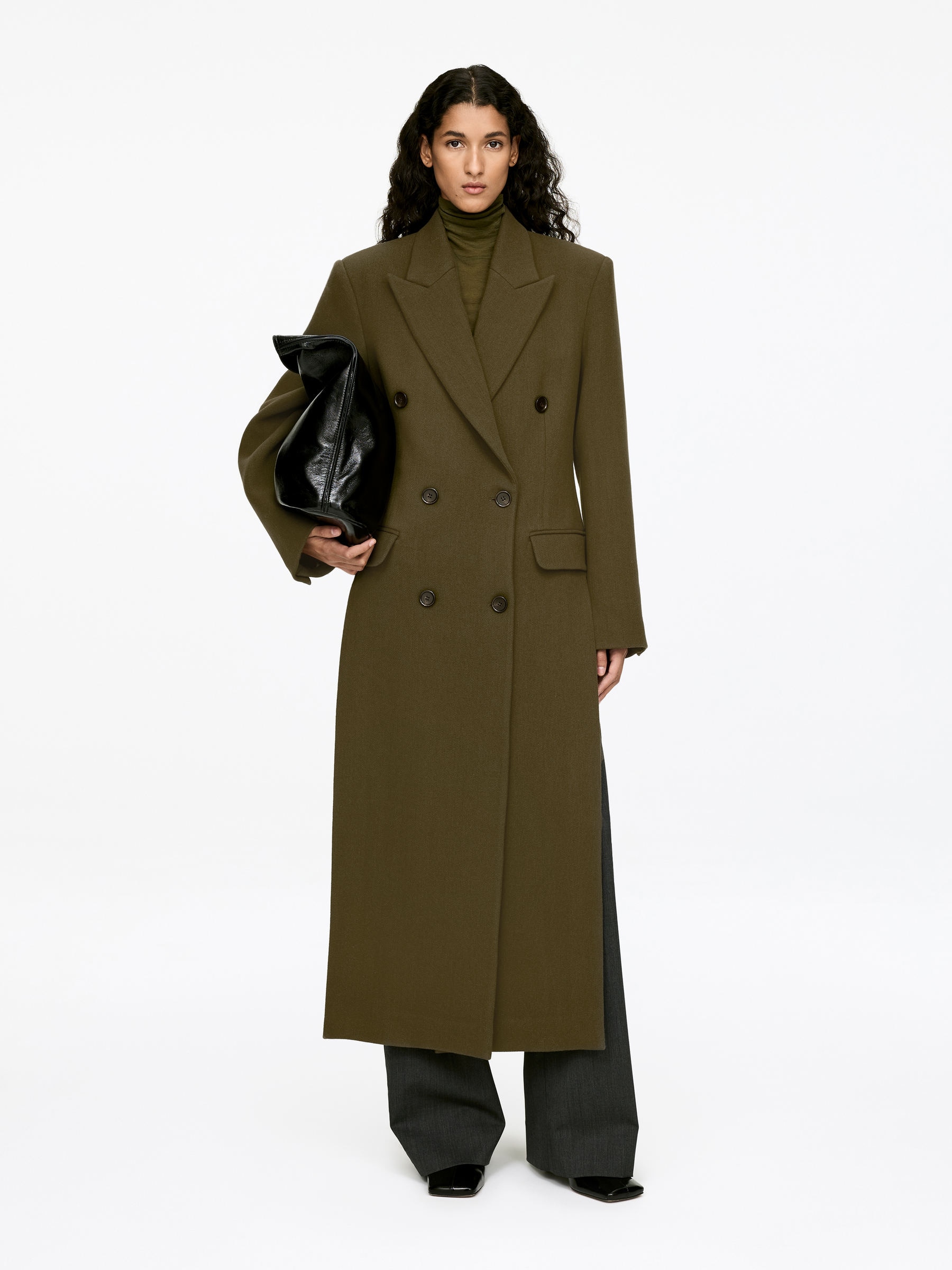 Tailored Wool-Blend Coat &amp;ndash; Dark Green &amp;ndash; Women &amp;ndash; Arket Gb