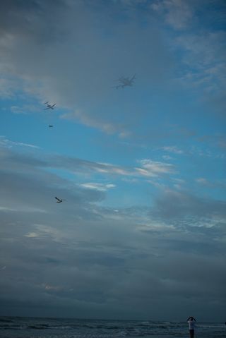 Endeavour Flying with Escort Planes