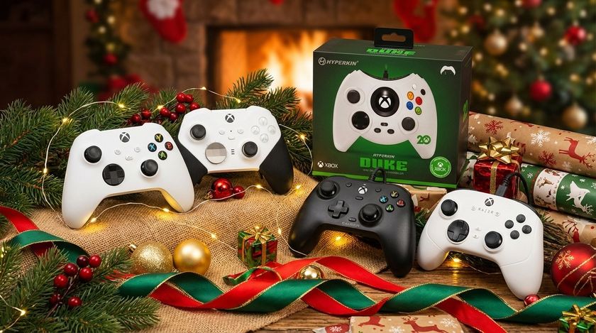 AI-generated header image of several Xbox controllers by Microsoft, Razer, GameSir and Hyperkin visualized. 