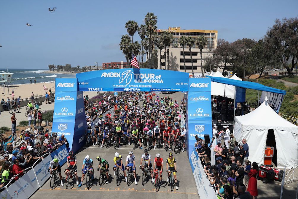 The 2018 Tour of California field lines up in Ventura ahead of stage 2