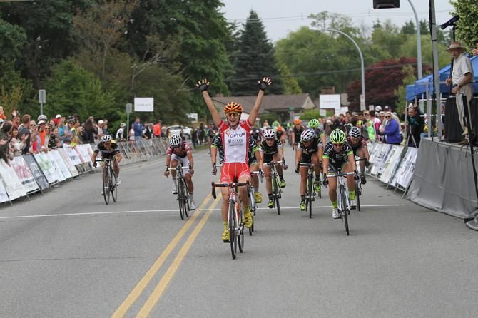 Leah Kirchmann wins the White Spot Delta Road Race