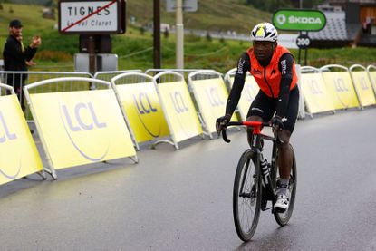 Nic Dlamini on stage nine of the 2021 Tour de France