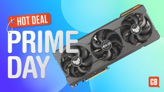 A graphics card next to text saying Prime Day hot deal