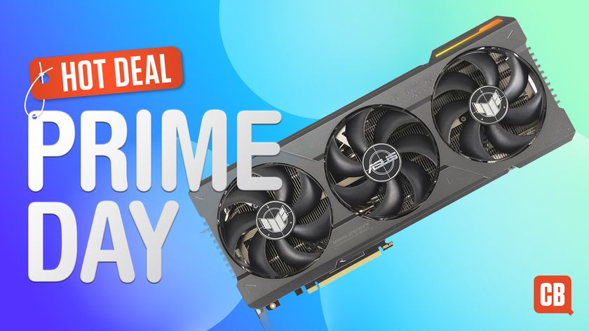 A graphics card next to text saying Prime Day hot deal