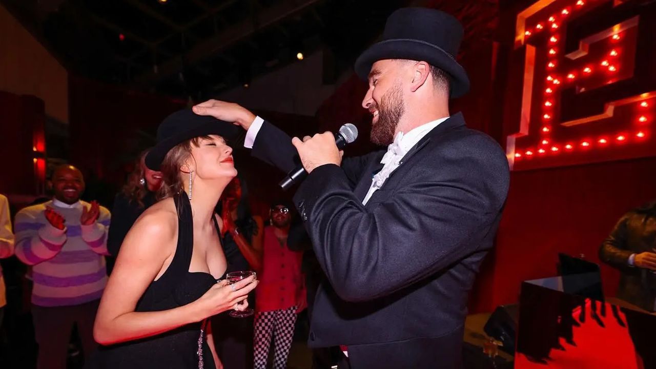 Travis Kelce surprised Taylor Swift with her Eras Tour wrap party in Kansas City Wednesday night. 