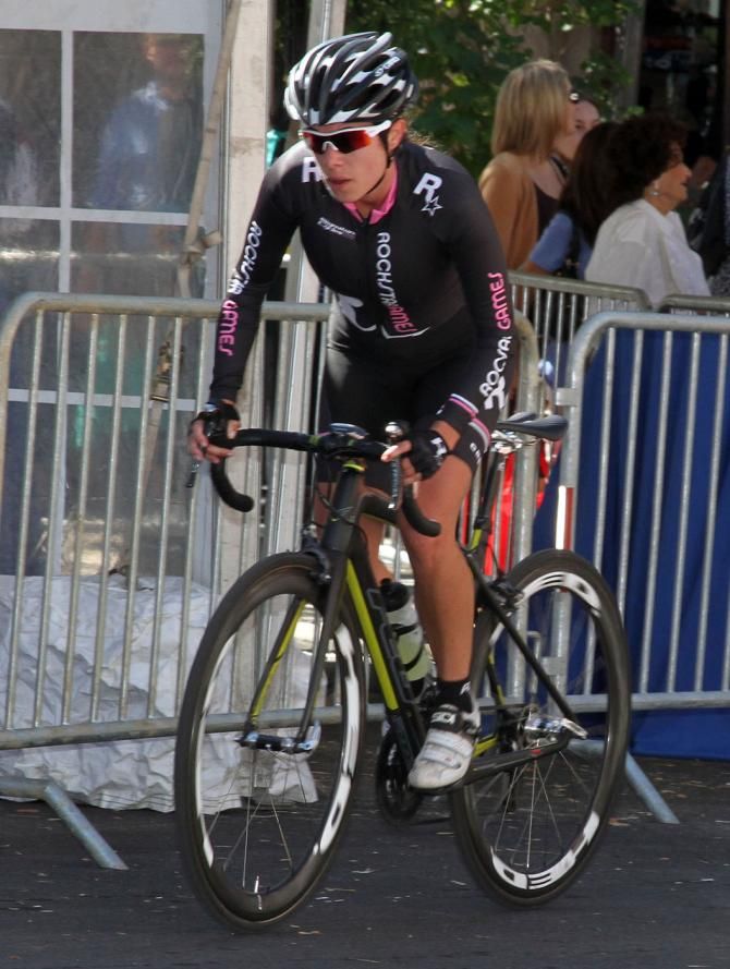 Emily Underwood (CRCA/Rockstar Games/Signature Cycles) scoots by to take a flyer
