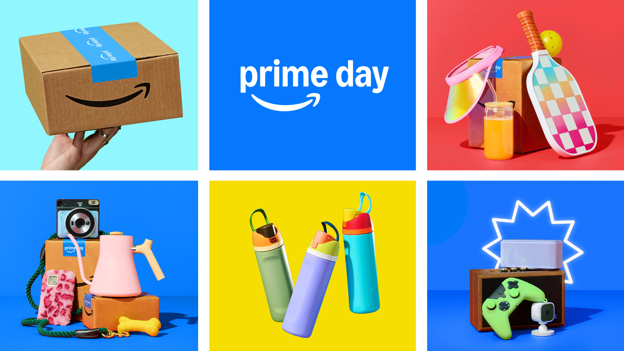 Various products displayed in a promotional image for Amazon Prime Day.