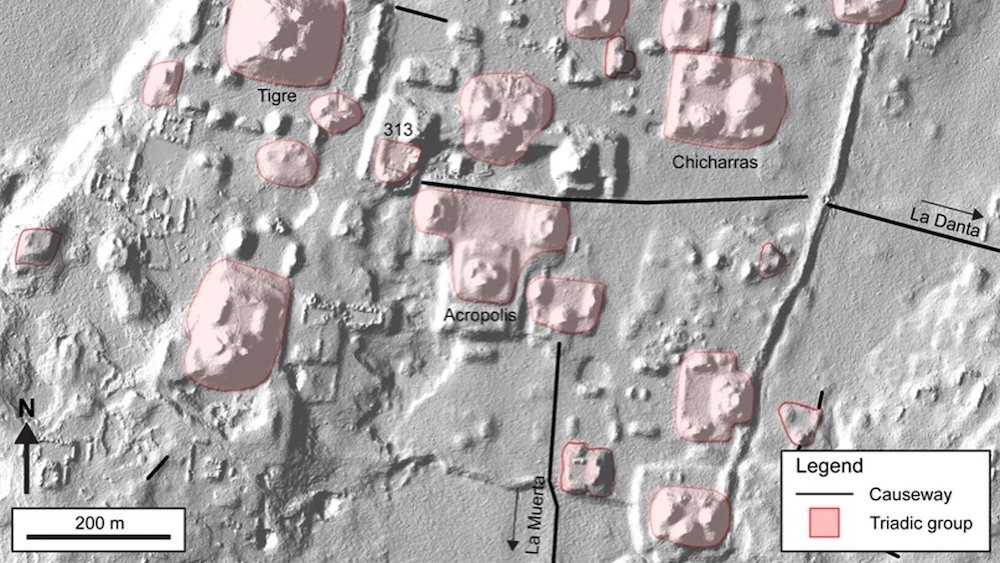 A lidar scan of the Maya site in Guatemala.