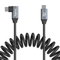 SMALLRIG USB C to USB C Coiled Data Cable (Straight to Angled)